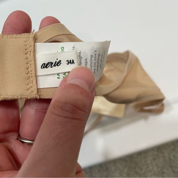 Aerie Smoothez Mesh Unlined Sands Tan Balconette Bra 34A - Picture 6 of 8